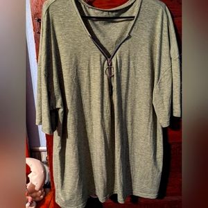 Army Green w/Zipper No Name Blouse, Size XX-Large, Gently Used